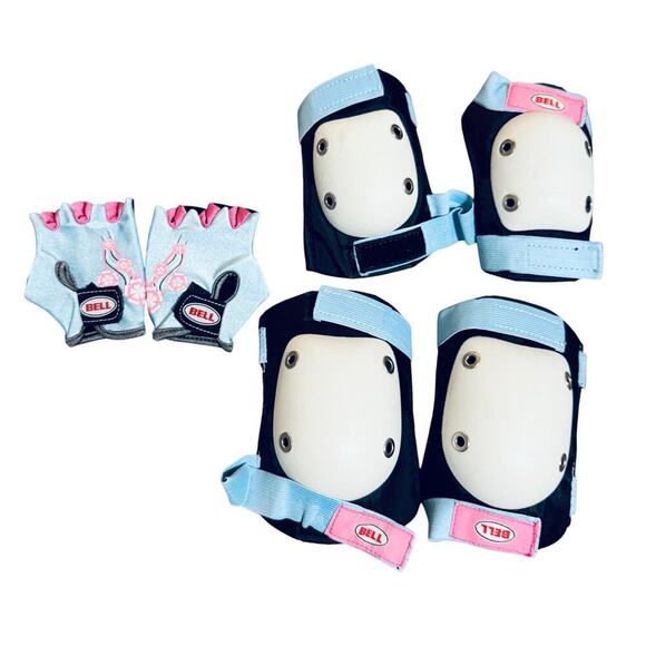 Bell Brand‎ Knee Pads, Elbow Pads, Gloves Kids Youth 6 Piece Bike Skateboard - Picture 1 of 6